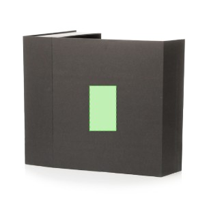 Halderan - Thermoskanne Rostfreier Stahl/ Bambus, 640 ml. Notizblock PU/ Bambus, Hardcover-Abdeckung. 80 Blätter. Kugelschreiber