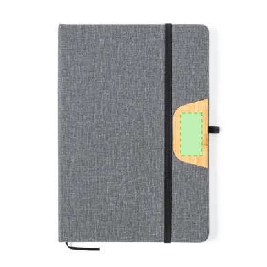 Halderan - Thermoskanne Rostfreier Stahl/ Bambus, 640 ml. Notizblock P