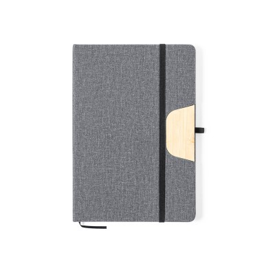 Halderan - Thermoskanne Rostfreier Stahl/ Bambus, 640 ml. Notizblock P