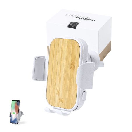 Yaben - Sans Fil 15W. Ajustable | Paille de Blé/ ABS/ Bambou