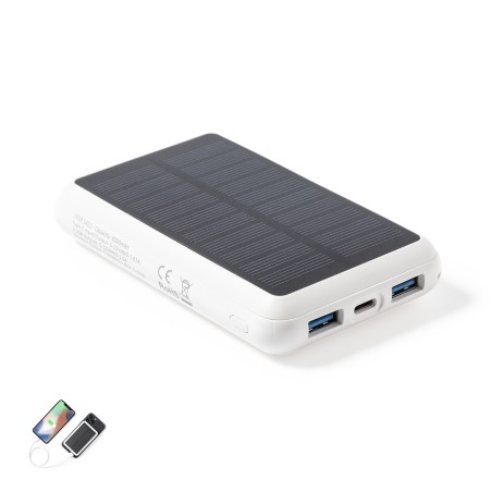 Maddy - Sans Fil 15W. Magnétique. 8000 mAh. Charge Solaire. 2 Sorties 