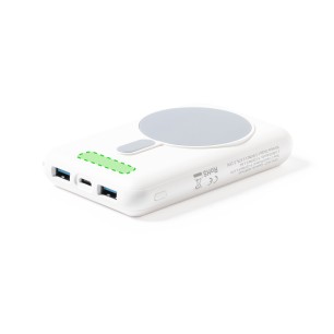 Maddy - Sans Fil 15W. Magnétique. 8000 mAh. Charge Solaire. 2 Sorties USB. Sortie et Entrée Type C