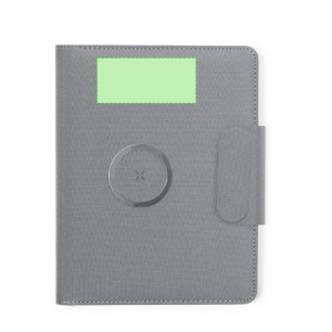 Dambier - Chargeur Sans Fil 10W. Power Bank 5000 mAh. Sortie USB. Entrée Micro USB. Bloc 65 Feuilles | Polyester 300D RPET