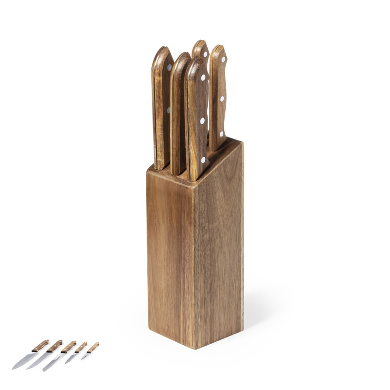 Wheeler - 5 Pièces | Acier Inox/ Bois