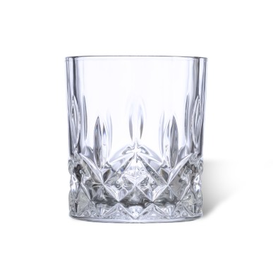 Steger - 2 Trinkbecher Glas 320 ml. 8 Eiswürfel Naturstein Wiederverwe