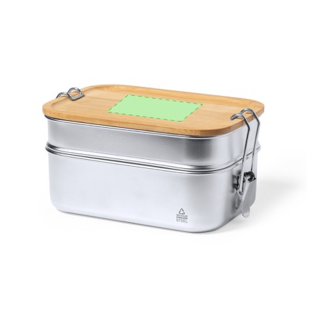 Vickers - 2 Compartiments 340 et 600 ml. Fermeture Sécurité | Acier Inox Recyclé/ Bambou