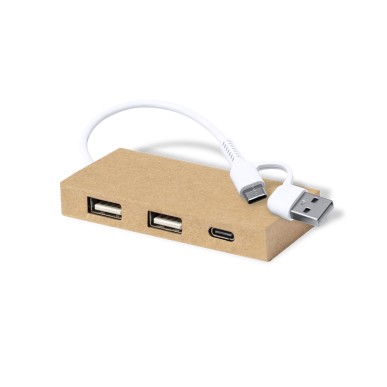 Hasgar - 1 Port Type C. 2 Ports USB 2.0 | Carton Recyclé