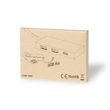Hasgar - 1 Port Type C. 2 Ports USB 2.0 | Carton Recyclé