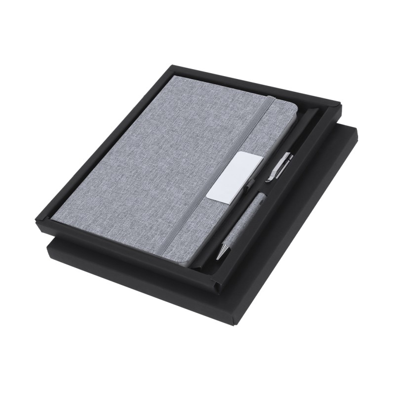 Wendam - Bloc Notes Couverture Rigide. 100 Feuilles. Stylo Incluse | Polyester 300D RPET/ Métal