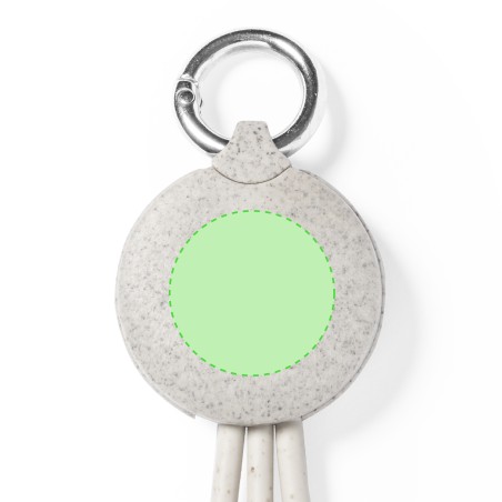 Dumof - Connexion Micro USB, Type C et Lightning 5V DC 2.4A | Paille de Blé/ ABS