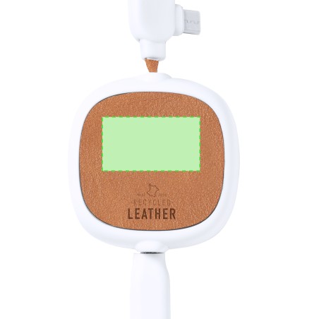 Sherat RCS - Câble Extensible. Connexion Micro USB, Type C et Lightning 5V DC 2.4A | Cuir Recyclé/ ABS Recyclé