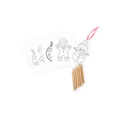 Hilvira - 6 Crayons et 6 Ornement Noël Incluses | Carton Recyclé