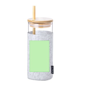 Zilber - 450 ml. Filz RPET Etui | Borosilikat Glas/ Bambus