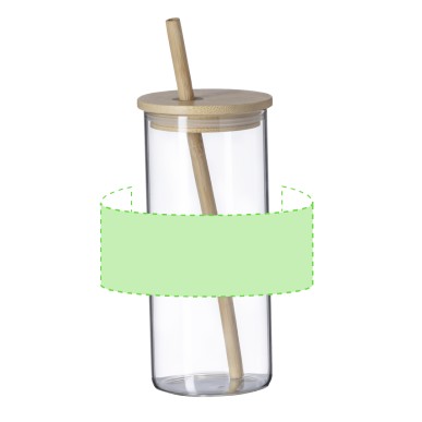 Zilber - 450 ml. Filz RPET Etui | Borosilikat Glas/ Bambus