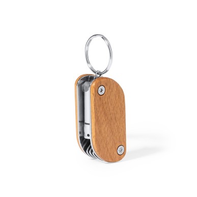 Polty - 1 Led. 9 Fonctions. Piles Bouton Incluses | Bois/ Acier Inox