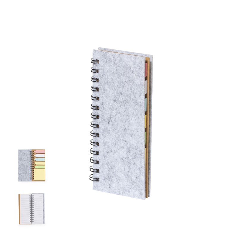 Aurat - Bloc 30 Feuilles. 25 Notes Adhésives 4,5 x 4,5 cm. 125 Mini Notes Adhésives 1,2 x 4,5 cm | Feutrine RPET