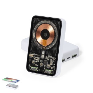 Bramson - Drahtlos 15W. Magnetisch. 5000 mAh. 2 USB Ausgänge. Typ C Au