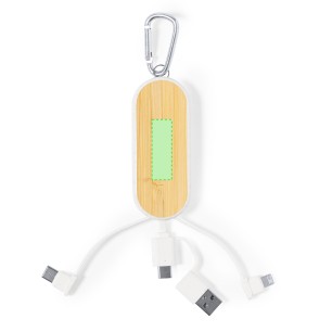 Abby - Anschluss Micro USB, Typ C und Lightning 5V DC 2A | Weizenstroh/ ABS/ Bambus