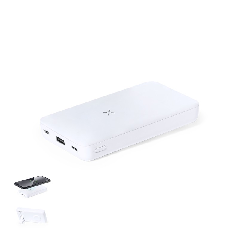 Barry - Drahtlos 15W. 5000 mAh. USB Ausgänge. 2 Typ C Ausgänge und Eingang