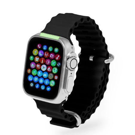 Connor - Bluetooth Anschluss. 1,83" TFT Screen. Drahtlos Wiederaufladbar. Batterie 180 mAh | Silikonarmband