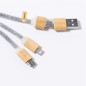 Braxton - Anschluss Micro USB, Typ C und Lightning 5V DC 2.4A | Filz RPET/ Bambus
