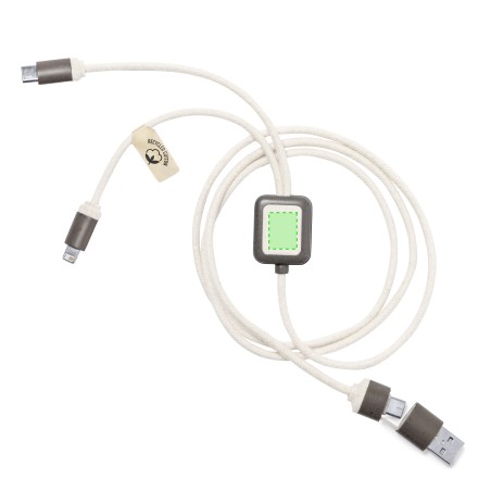 Seymur - Anschluss Micro USB, Typ C und Lightning 5V DC 2.4A | Kaffeefaser/ ABS/ Reclycling Baumwolle