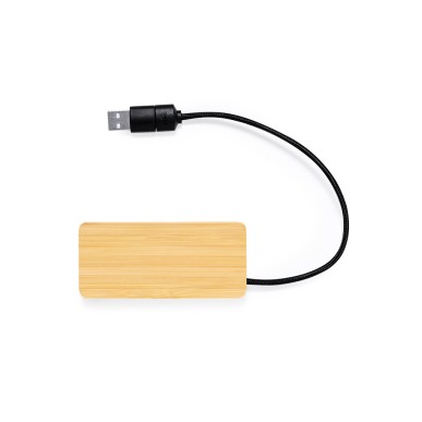 Ginger - Led Lichter. 1 Typ C Hub. 2 Hubs USB 2.0 | Bambus
