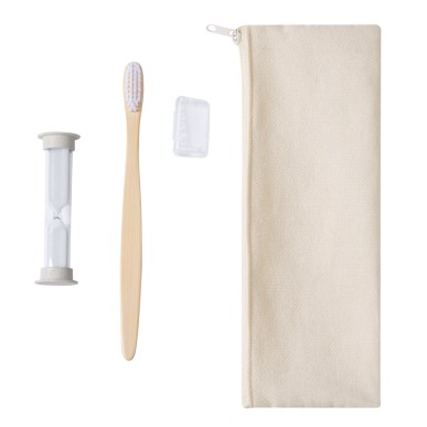 Lowchen - Brosse à Dents Bambou. Sablier Paille de Blé/ ABS, 2 Minutes