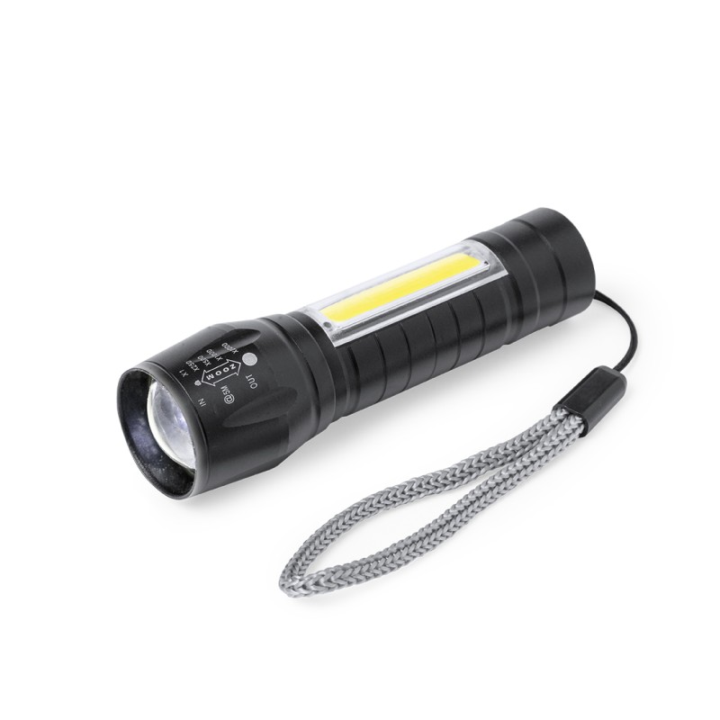 Borah - 1 Led. 10 COB Lichter. 2 Lichtpositionen, Festes und Blinkendes. Batterie 400 mAh | Aluminium