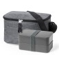 Glaxia - Gamelle PP Recyclé, 2 Compartiments 700 ml Incluse | Polyester 600D RPET/ Aluminium