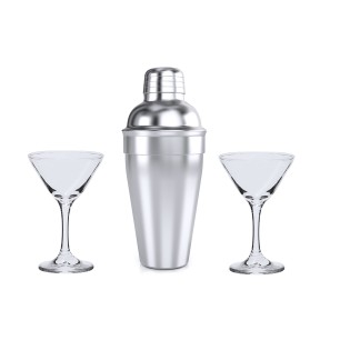 Cefiro - Shaker Rostfreier Stahl 550 ml. 2 Glas 150 ml