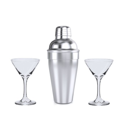 Cefiro - Shaker Rostfreier Stahl 550 ml. 2 Glas 150 ml