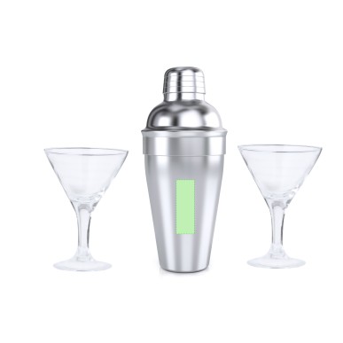 Cefiro - Shaker Rostfreier Stahl 550 ml. 2 Glas 150 ml