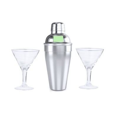 Cefiro - Shaker Rostfreier Stahl 550 ml. 2 Glas 150 ml