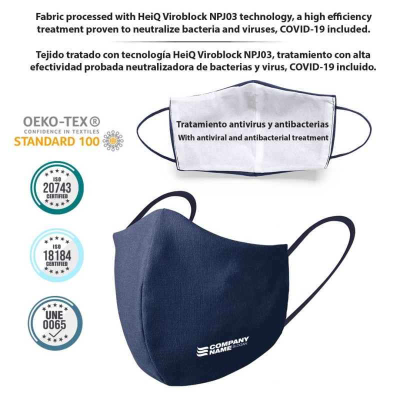 Masque Hygiénique Réutilisable avec logo personnalisé Plexcom Masque Hygiénique Réutilisable avec logo personnalisé Plexcom