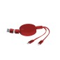 Freud - Ausziehbares Kabel. Anschluss Micro USB, Typ C und Lightning 5V DC 2.4A | Reclycling Aluminium