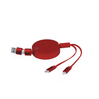 Freud - Ausziehbares Kabel. Anschluss Micro USB, Typ C und Lightning 5