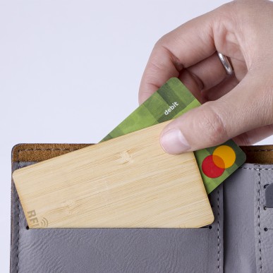 Andigo - Carte Protecteur RFID, Bambou. Bloqueur Webcam Paille de Blé/