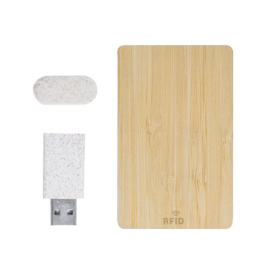Andigo - Carte Protecteur RFID, Bambou. Bloqueur Webcam Paille de Blé/