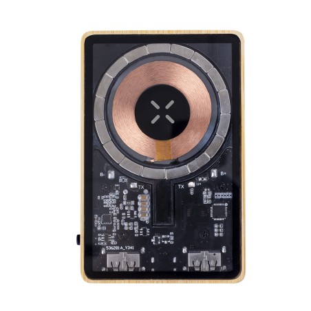 Dominik - Drahtlos 15W. Magnetisch. 5000 mAh. Typ C Ausgänge und Eingang | Bambus