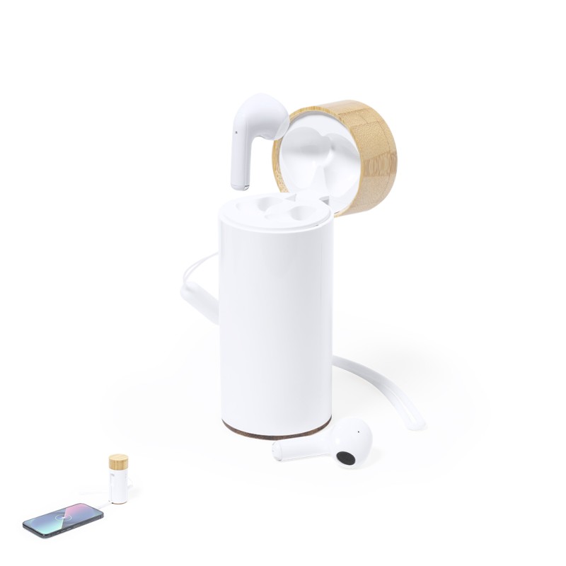 Lac - 4500 mAh. USB Ausgang. Typ C Ausgänge und Eingang. Bluetooth Anschluss. Batterie 30 mAh | Bambus/ ABS