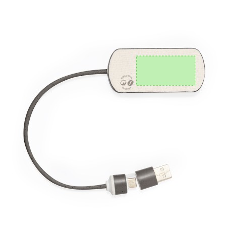 Nylox - 1 Typ C Hub. 2 Hubs USB 2.0 | Kaffeefaser/ ABS/ Reclycling Baumwolle