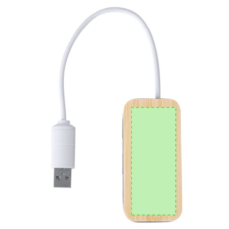 Zurk - 1 Typ C Hub. 2 Hubs USB 2.0 | Reclycling Aluminium/ Bambus