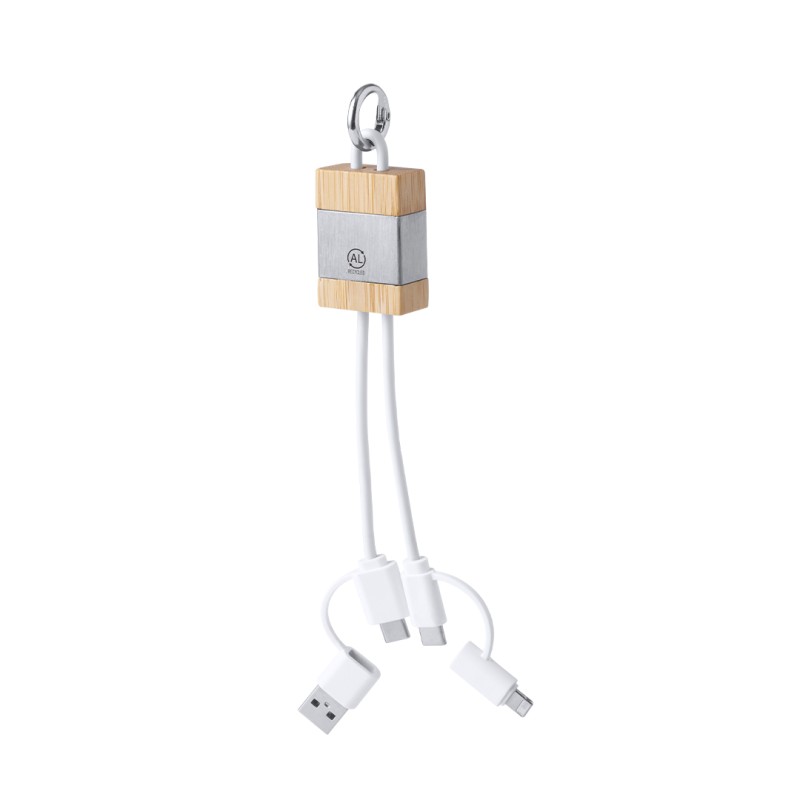 Desak - Anschluss Micro USB, Typ C und Lightning 5V DC 2.4A | Reclycling Aluminium/ Bambus Desak - Anschluss Micro USB, Typ C und Lightning 5V DC 2.4A | Reclycling Aluminium/ Bambus