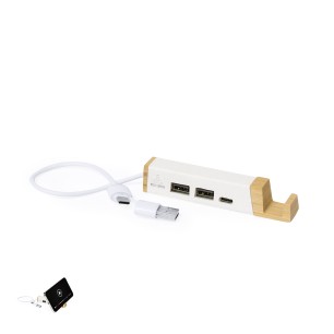 Kartip - 1 Typ C Hub. 2 Hubs USB 2.0 | Recycelte Milchkartons/ Bambus