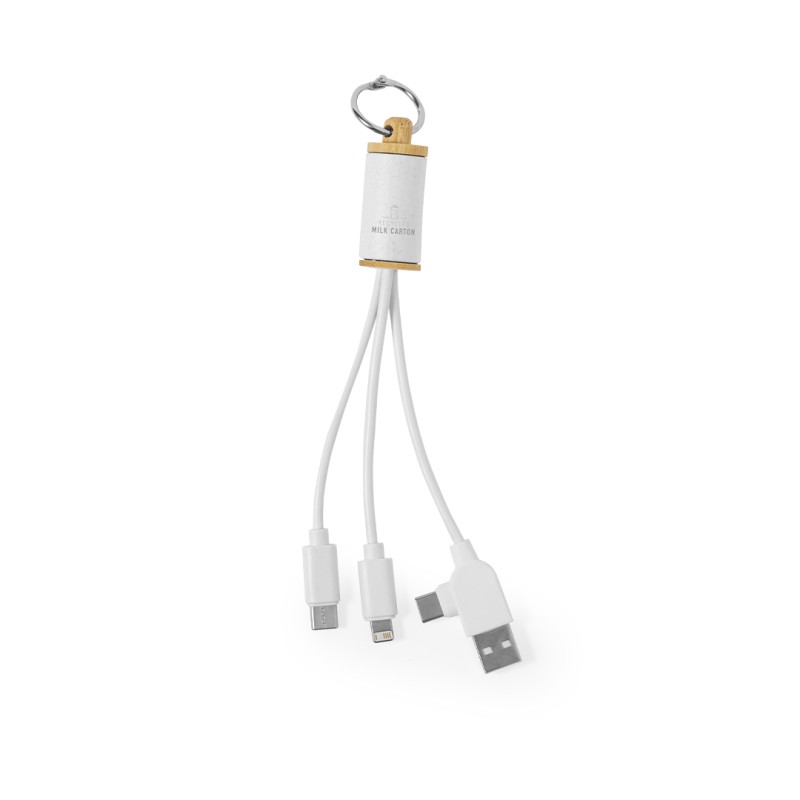 Poskin - Anschluss Micro USB, Typ C und Lightning 5V DC 2.4A | Recycelte Milchkartons/ Bambus Poskin - Anschluss Micro USB, Typ C und Lightning 5V DC 2.4A | Recycelte Milchkartons/ Bambus