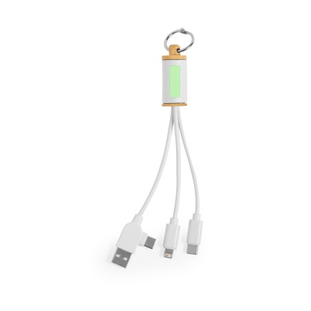 Poskin - Anschluss Micro USB, Typ C und Lightning 5V DC 2.4A | Recycelte Milchkartons/ Bambus