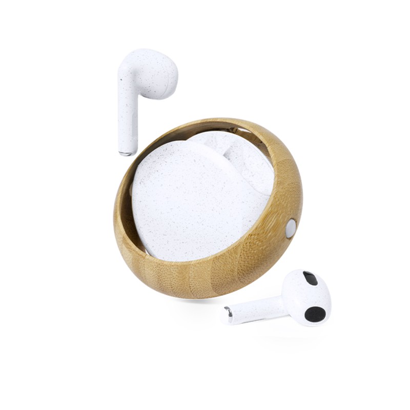 Krofin - Bluetooth Anschluss. Batterie 30 mAh/ Aufladestation 300 mAh | Weizenstroh/ ABS/ Bambus