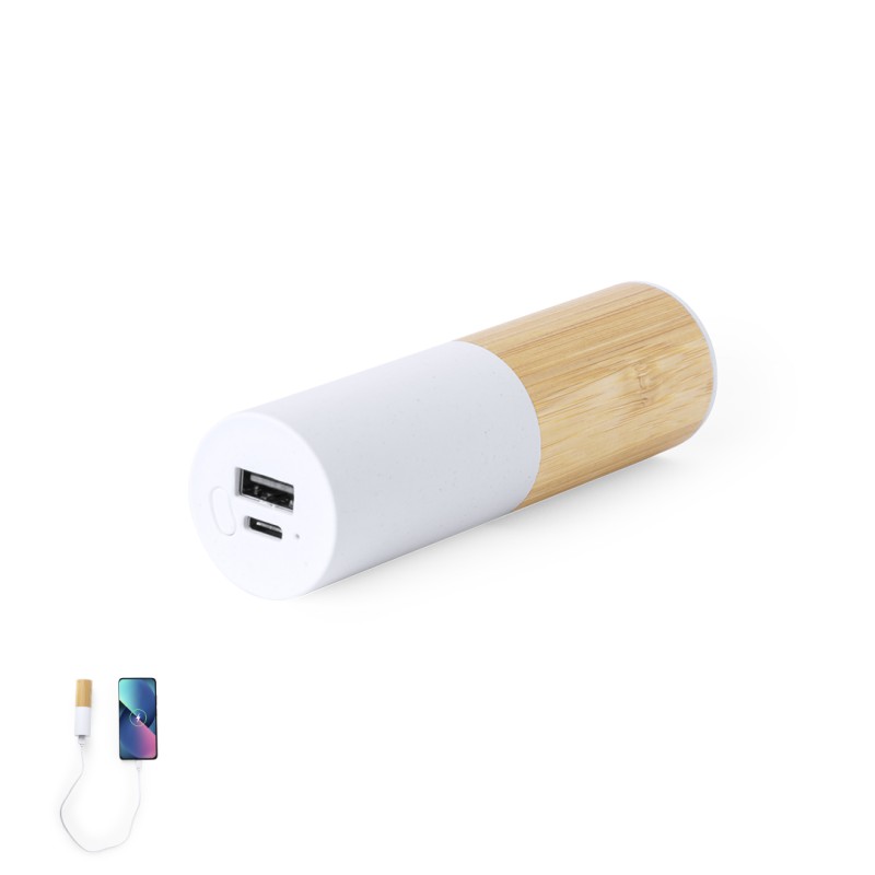 Reneh - 4500 mAh. USB Ausgang. Typ C Ausgänge und Eingang | Weizenstroh/ ABS/ Bambus Reneh - 4500 mAh. USB Ausgang. Typ C Ausgänge und Eingang | Weizenstroh/ ABS/ Bambus