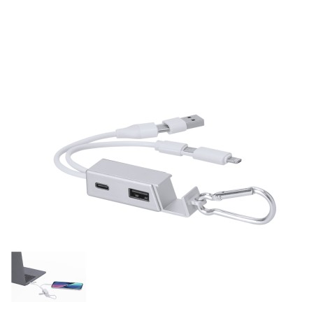 Leony - 1 Typ C Hub. 1 Hub USB 2.0. Anschluss Micro USB, Typ C und Lig
